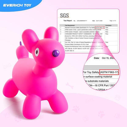 Bouncy Animal Hopper for Toddlers, Balloon Dog Inflatable Jumping Horse, Inflatable Ride on Dog Bouncer Hopping Toys Gifts for Boys Girls 18 Months 2 3 4 5 6 Years Old