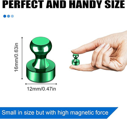 LOVIMAG Fridge Magnets 20Pcs, Magnet for Refrigerator Whiteboard, Green | Small Strong Neodymium Metal Cute Push Pin for Classroom, Kitchen, Accessories Decorative, Office, Calendar