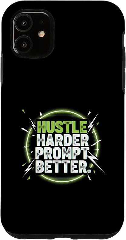 Hustle Harder Prompt Better AI Artificial Intelligence Case for iPhone 11