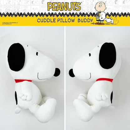 Peanuts Snoopy Plush Cuddly Cuddle Pillow, Super Soft & Cozy, 19" Tall, (Officially Licensed Product) by Franco Collectibles