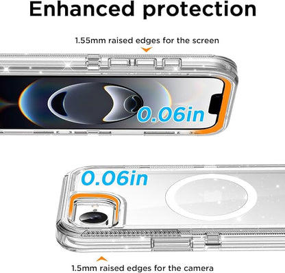 AICase for iphone 17e Case/iphone 16e Case Clear with Magsafe Heavy Duty Drop Protection Full Body Rugged Shockproof/Dust Proof Triple Layer Transparent Military Protective Tough Durable for 17e/16e_8