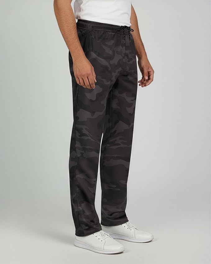 3 Pack Men's Mesh Open Bottom Sweatpants Active Athletic Workout Gym Pocket | Available in Big & Tall, Uncuffed, Elastic Waistband, Drawstring, Straight Leg, Running, Jogging, Exercise, Training, Sports