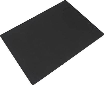 Silicone Mat Under Coffee Machine With Lip Automatic Machines Accessory, Black Multifunctional Rubber Base Mat, 18.9” x 13.8”