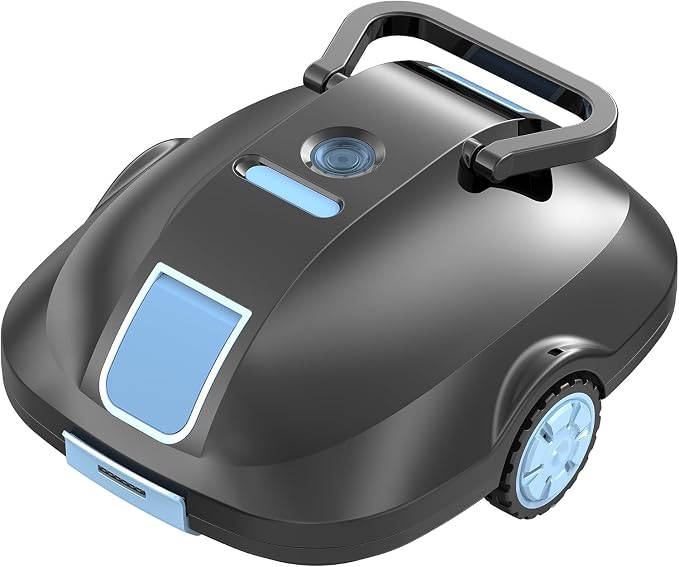 2026 Upgrade Robotic Pool Cleaner -Up to 250-Min Cordless Automatic Pool Vacuum Robot for Above Ground & Inground Pools -Powerful Suction Self-Parking for Swimming Pool up to2200 Sq. Ft Black