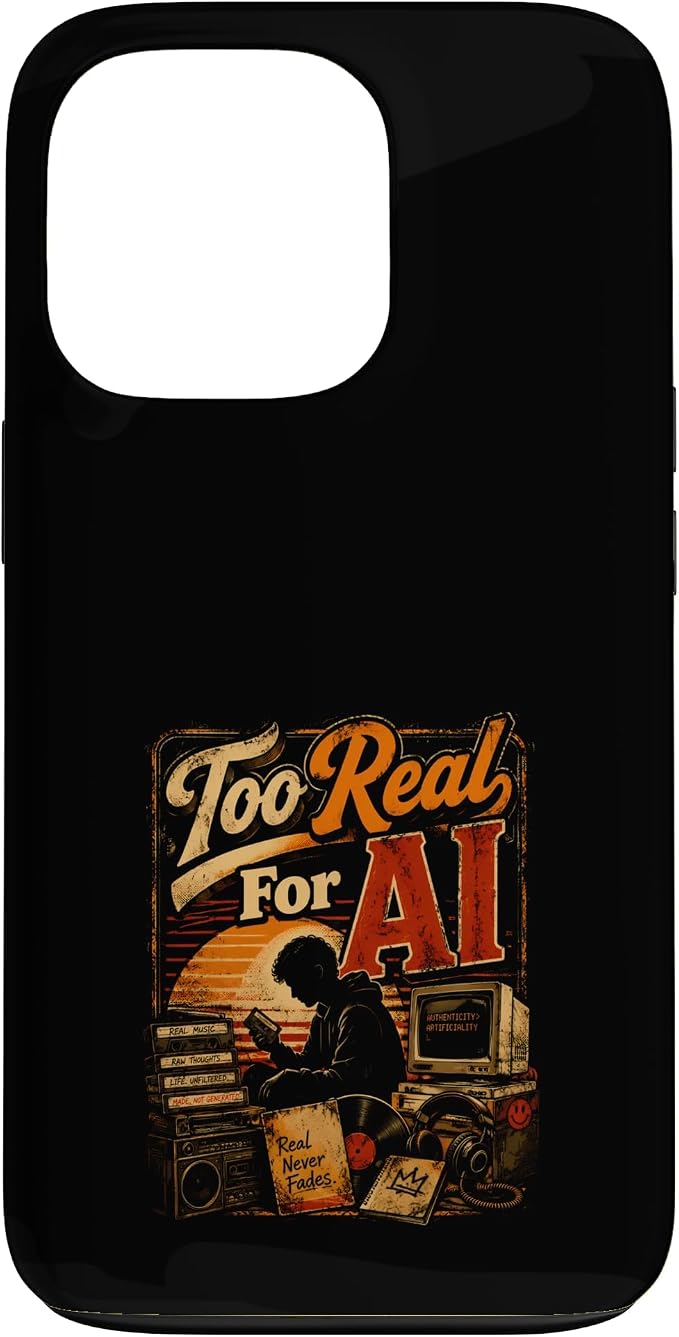 Too Real for AI - Authentic Music Lovers Case for iPhone 13 Pro