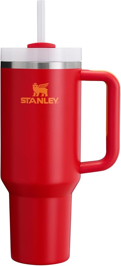 STANLEY Quencher H2.0 Flow State Tumbler, 40 oz, Chili | Handle and Straw | 3-Position Lid | Cup Holder Compatible for Travel | Insulated Stainless Steel Cup | BPA-Free