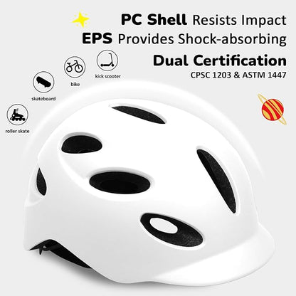 Kids/Youth Bike Helmet for Boys Girls and Teens, Adjustable and Multi-Sport for Bicycle, Kick Scooter, Skateboard, Roller/Inline Skate