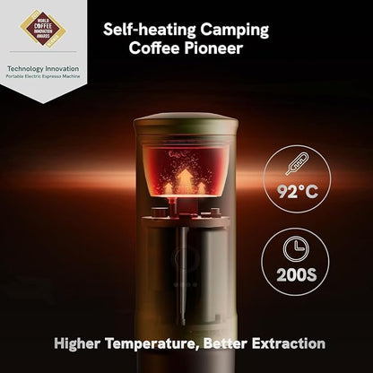 OutIn Nano Portable Electric Espresso Machine, Travel Coffee Maker | Self-Heating USB-C Car Coffee Maker for Ground Coffee & NS Capsules, Ideal for Camping, RV, Hiking and Office, Space Gray