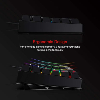 Redragon K582 Wired RGB Mechanical Gaming Keyboard, 104-Key Standard Layout | 16.8M Color Immersive eSports Lighting Vibe, N-Key Rollover for Accurate Combos, 50M-Keystroke Durability, Customize Software