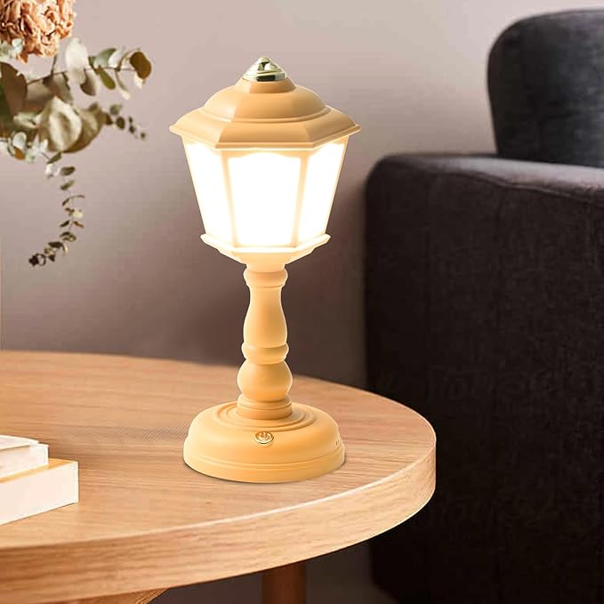 Mini Desk lamp Vintage, LED Desk Lamp Dimmable Table Lamp Reading Lamp with USB Charging Port, Sensitive Control, Eye-Caring Office Lamp,Very Beautiful Decorative Desk lamp (Yellow)