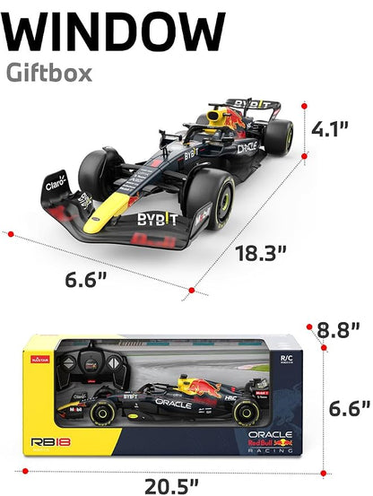 RASTAR 94700 1/12 RC Car RedBull F1 Racing Model with DIY Decals | Officially Licensed, Ideal Gift, Working Lights, Independent Suspension, Collectible Formula 1 Model Car for Play & Display