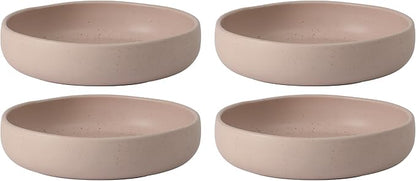 Bloomhouse - Two Time Oprah's Favorite Things Winner - Corsica Clay 4-Piece Meal and Pasta Bowl Set – Prosecco Blush Pink Stoneware for Dinner, Serving & Everyday Use