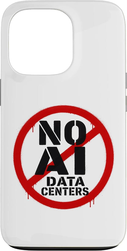 No AI Data Centers – Simple Minimal Spray Paint Style Text Case for iPhone 13 Pro