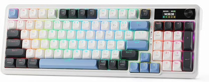 Redragon K719 PRO Wireless 95-Key Gasket Gaming Keyboard, TFT Screen & Knob | Easy-Control LED Info Display, 0-Delay Tri-Mode, Cushioned 5-Layer Noise Dampening for Creamy Thocky Sound, Practical 95 keys