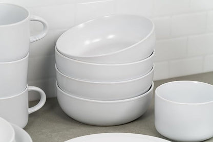 10 Strawberry Street Wazee Matte Coupe Dinnerware, Bowl, White, Set of 6