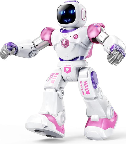 Ruko 1088 Interactive Robot Toy, Gifts for Boys & Girls Ages 4-9, Pink | Large Programmable Robot, Music & Dance, Rechargeable, Remote Control & App Control & Voice Command, Gifts for Boys & Girls