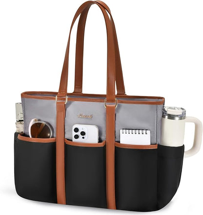LOVEVOOK Work Tote Bag for Women, Teacher Tote Bag Nurse Bag, Utility Bag For Work/Travel/College/Daily, Large Purse Handbag With Multi Pockets