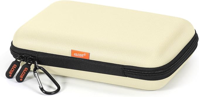 Clean-Beige Hard Shell Case for Electronic Accessories Organizer - Large Hard Carrying Case for Power Bank, External Hard Drive, Cell Phone, Charger, Cable - Portable Protection Travel Pouch Bag