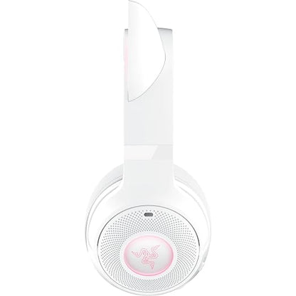 Razer Kraken Kitty V2 BT Wireless RGB Headset, White | Chroma RGB Kitty Ears & Earcups, Bluetooth 5.2, 40 mm Drivers, Noise-cancelling Mics, Lightweight, USB-C, 40 Hr Battery