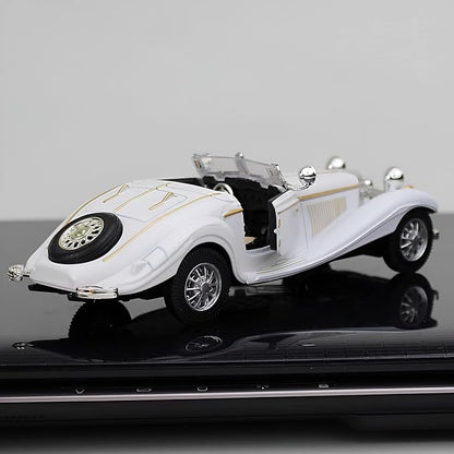 1:28 Scale Pullback Diecast Metal Antique Classic Model Cars Collectible Toy Gifts (White,Length 6.5in/16.8cm)