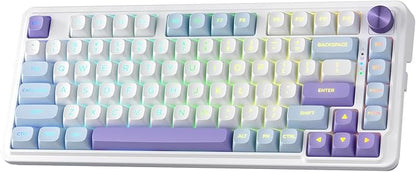 Redragon K673 PRO Wireless 81-Key RGB Gasket Gaming Keyboard, Scroll Knob | Multi-Function Control Wheel, 0-Delay Tri-Mode, Cushioned 5-Layer Noise Dampening for Creamy Thocky Sound, Compact 80% Size
