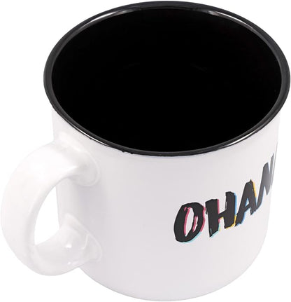 Silver Buffalo Disney Lilo and Stitch Ohana Abstract Ceramic Camper Mug, 20 Ounces