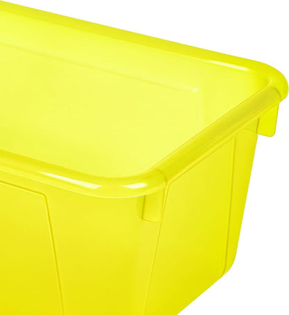 Storex Small Cubby Bins – Plastic Storage Containers for Classroom, 12.2 x 7.8 x 5.1 inches, Candy Yellow, 5-Pack (62476A05C)