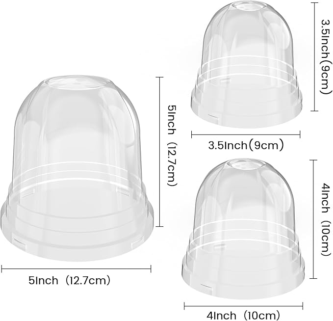 36 Packs 5/4/3.5 Inch Clear Plant Pot Humidity Domes, Transparent Seedling Domes Compatible with 5/4/3.5 Inch Reinforced Nursery Pots