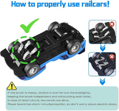 Slot Car Race Track Set, 19ft Electric Track with LED Lights and 4 Slot Cars, 2 Hand Controllers and Racing Game Lap Counters, Set Features Loop, Turns, and Crossover for Boys Age 6-12