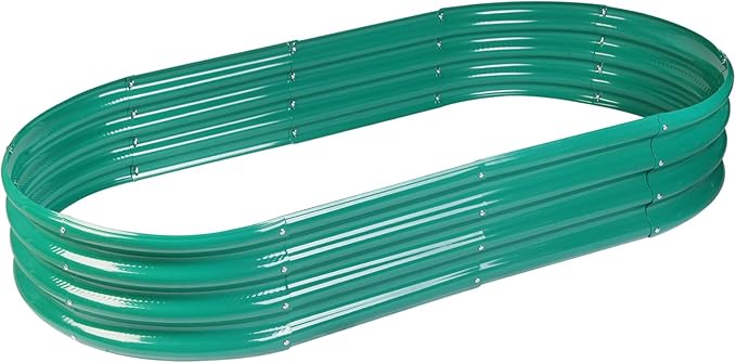 Raised Garden Bed Galvanized Planter Box Outdoor, Rot-Resistant Metal Garden Bed Planter for Vegetables Flower Herb (6.5ft, Green)