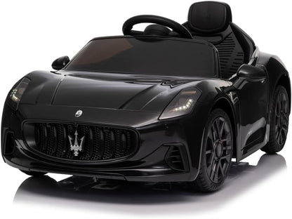 Winado 12V Ride on Car, Licensed Maserati Electric Car for Toddlers W/Remote Control, Battery Car for Kids with Bluetooth, 3 Speeds, LED & Rear Lights, Music & Horn (Black)