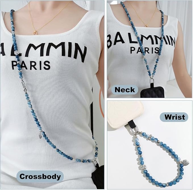 Phone Crossbody Chain CellPhone Lanyard,Universal Phone Chain Strap with Tether Patches Compatible with Most Phones (Y)