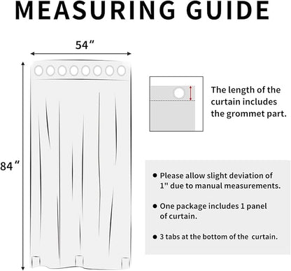 Easy-Going Linen Look Outdoor Curtains Waterproof Windproof Porch Curtains, Soft Thicken Outdoor Privacy Curtains for Patio, Gazebo, Grommet Top and Tab Bottom Drape, 1 Panel, 54x84 inch, Black