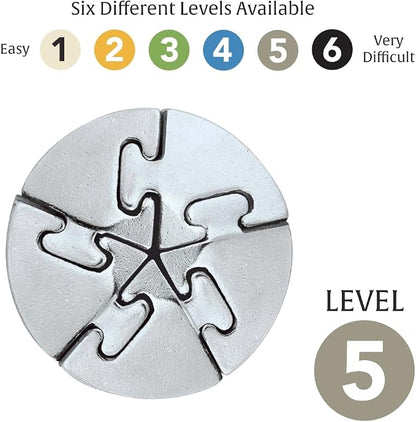 BePuzzled | Spiral Hanayama Metal Brainteaser Puzzle Mensa Rated Level 5, for Ages 12 and Up