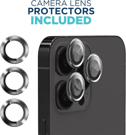 Tech Armor for Apple iPhone 15 Pro Screen Protector Glass 6.1 inch - Ballistic Tempered, Case Friendly, Easy Install, Sensor Protection, HD, 9H Hardness, 3 Pack + Bonus Camera Lens Protectors