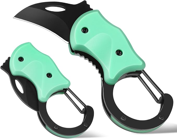 FUNBRO Small Pocket Knife for Men, Edc Knives Tool | Cool Folding Knife Box Cutter with 1.34 Inch Sharp Blade, Great Gift for Men (light Blue)