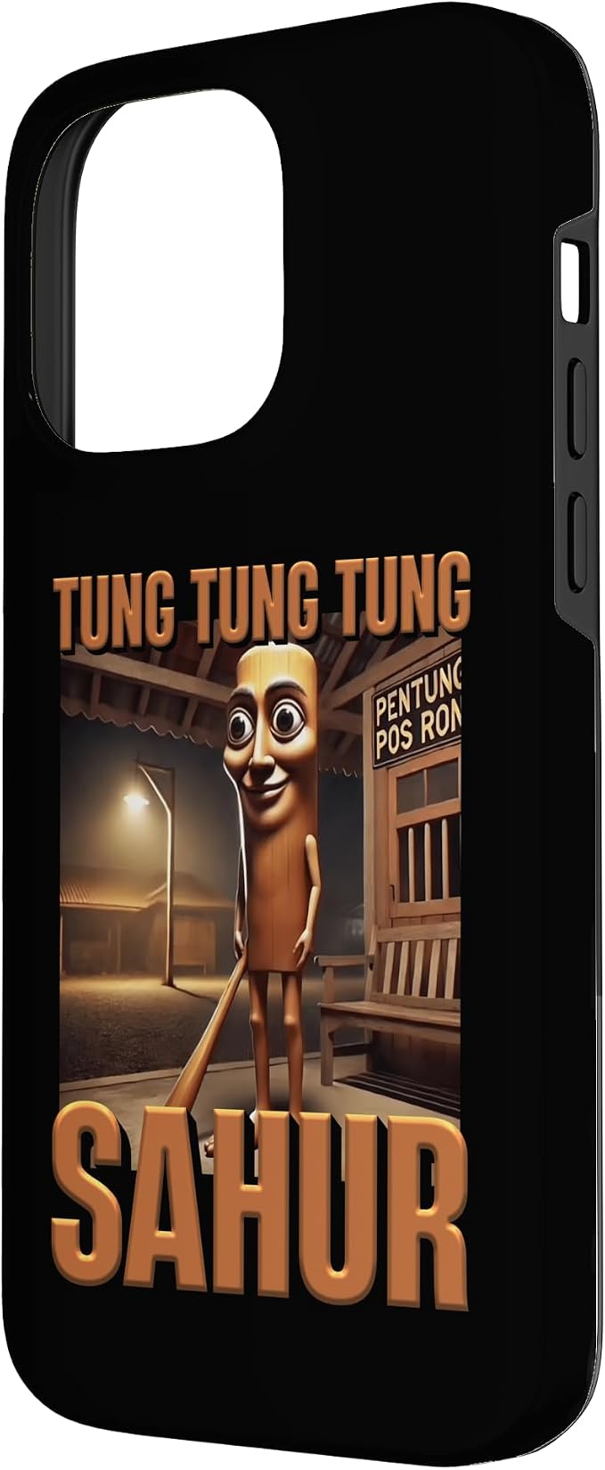 Internet Hilarious Meme AI Character Tung Tung Tung Sahur Case for iPhone 14 Pro Max