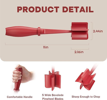 Meat Chopper, Upgrade Hamburger Smasher, Premium Heat Resistant Meat Masher for Ground Beef, Ground Turkey and More, Non Stick Mix Grinder-Red | Heat Resistant, 5 Nylon Blade, Burger Grinder Potato Mix Tool, Meat & Poultry Tenderizers, Dishwasher Safe,...