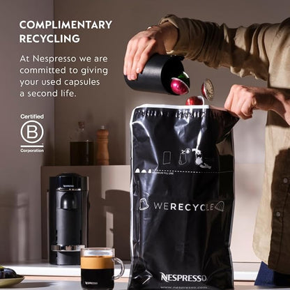 Nespresso Vertuo Next Coffee Machine with Milk Frother, White | Coffee and espresso maker by De'Longhi with slim design. Aeroccino3 frother bundle for hot or cold foam drinks at home.