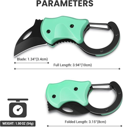 FUNBRO Small Pocket Knife for Men, Edc Knives Tool | Cool Folding Knife Box Cutter with 1.34 Inch Sharp Blade, Great Gift for Men (light Blue)