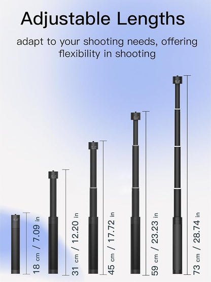 AOCHUAN 3-Axis Gimbal Stabilizer for Smartphone Smart AI XPro Black & B10 Storage Bag & E10 Extension Rod