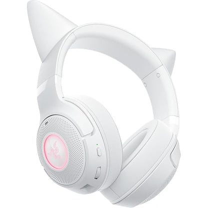 Razer Kraken Kitty V2 BT Wireless RGB Headset, White | Chroma RGB Kitty Ears & Earcups, Bluetooth 5.2, 40 mm Drivers, Noise-cancelling Mics, Lightweight, USB-C, 40 Hr Battery