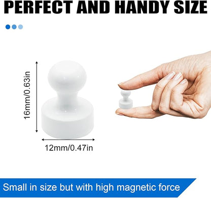 LOVIMAG Fridge Magnets 20Pcs, Magnet for Refrigerator Whiteboard, White | Small Strong Neodymium Metal Cute Push Pin for Classroom, Kitchen, Accessories Decorative, Office, Calendar