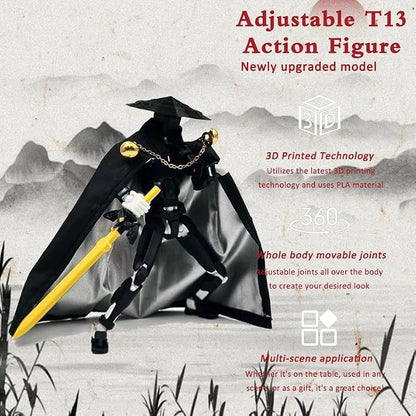 T13 Assembly Completed Action Figures,T-13 Action Figure, Robo 13 3D Printed Action Figure - The Ultimate Hero for Action-Packed Playtime,5.2 Inch, Blue Purple