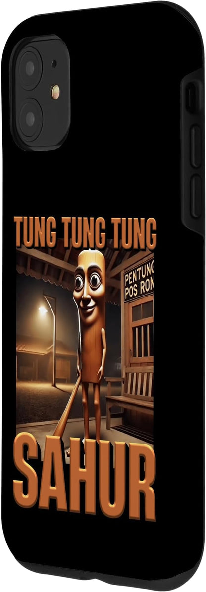 Internet Hilarious Meme AI Character Tung Tung Tung Sahur Case for iPhone 11