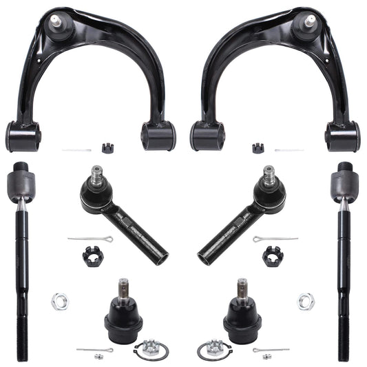 Detroit Axle - 8pc Front End Kit for 2003-2009 Toyota 4Runner FJ Cruiser Lexus GX470, 2 Upper Control Arms w/Ball Joints 4 Tie R