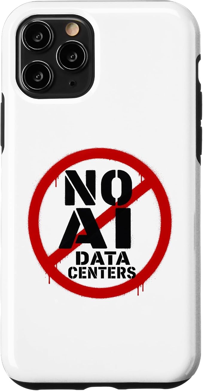 No AI Data Centers – Simple Minimal Spray Paint Style Text Case for iPhone 11 Pro