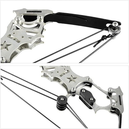 Archery Bow Set Left and Right Hand Compound Bow Hunting Bow Metal Material Catapult RH/LH for Practice Archery