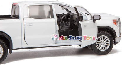 2019 GMC Sierra 1500 SLT Crew Cab 4x4 Pickup Truck with Sunroof White Timeless Legends Series 1/24-1/27 Diecast Model Car by Motormax 79361