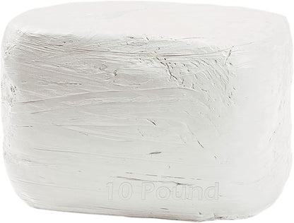ReArt Natural Air-Dry Clay, for Sculpting, Wheel Throwing, Hand Building, All-Purpose Modeling Clay 10lbs for Sculpting (White 10LBs)